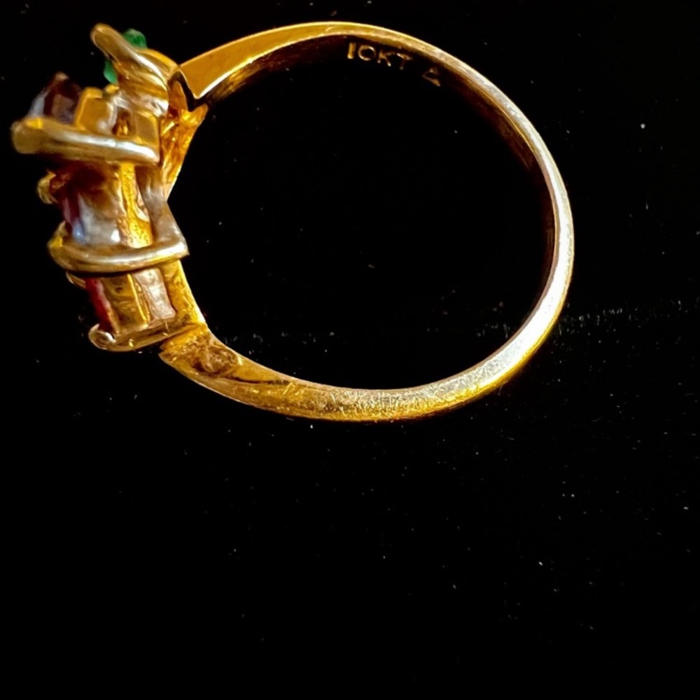 Multicolor Gemstone 10k Gold Ring - Picture 3 of 5